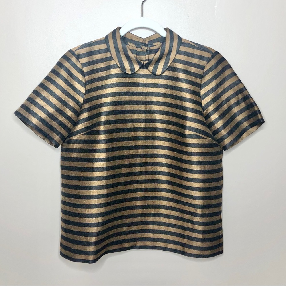 MADEWELL S Top Curved Collar Nightfall Striped